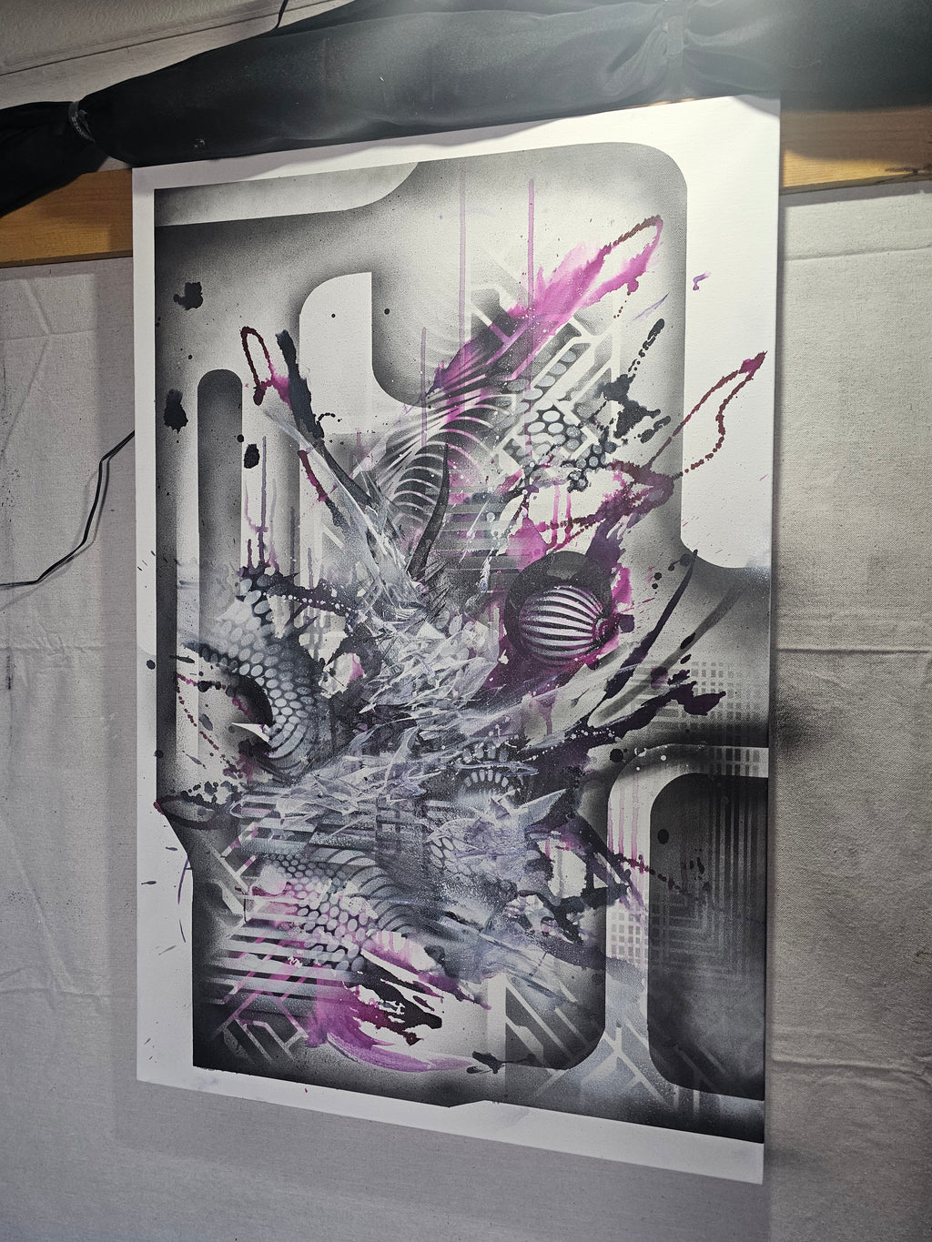 26.1 – Tumbler (2026) | Original 24×36 Abstract Mixed Media Painting