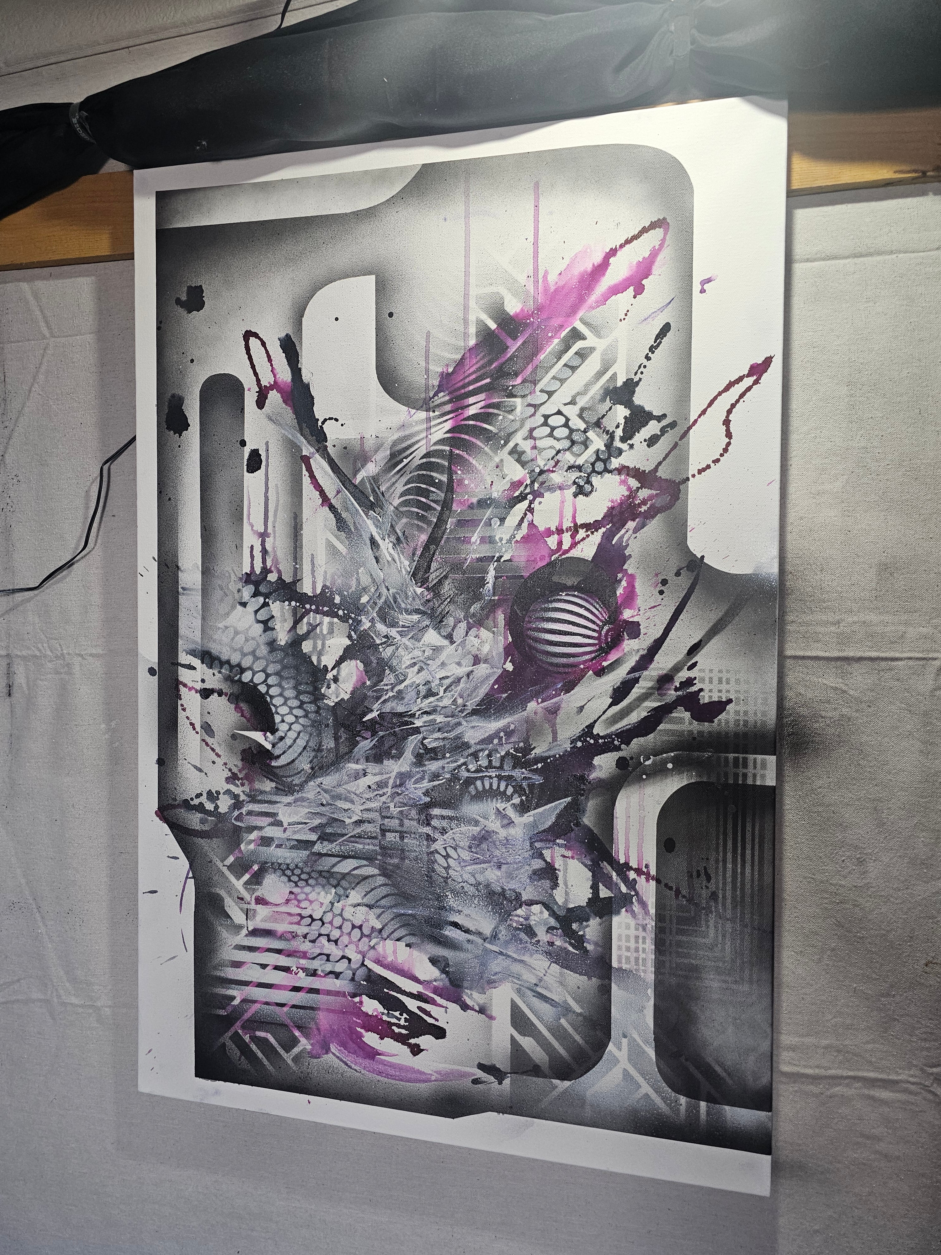 26.1 – Tumbler (2026) | Original 24×36 Abstract Mixed Media Painting