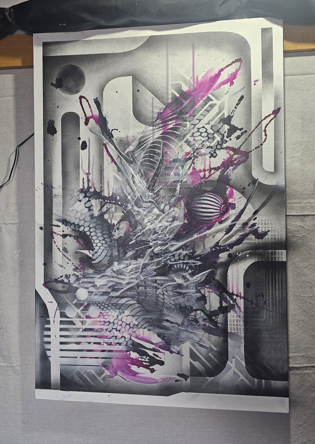 26.1 – Tumbler (2026) | Original 24×36 Abstract Mixed Media Painting