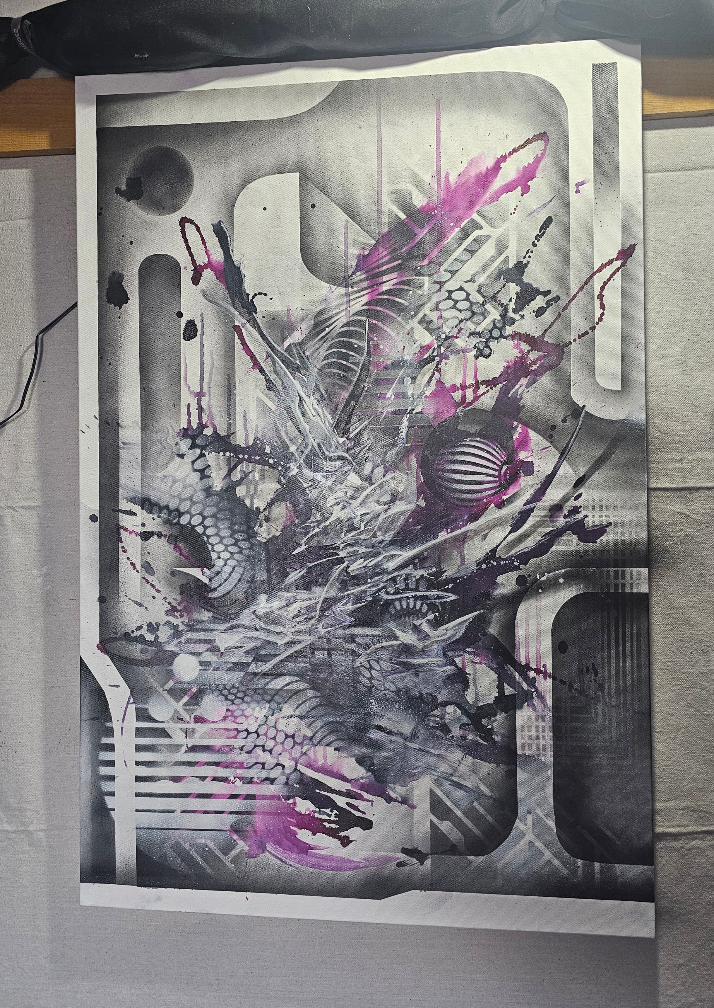 26.1 – Tumbler (2026) | Original 24×36 Abstract Mixed Media Painting