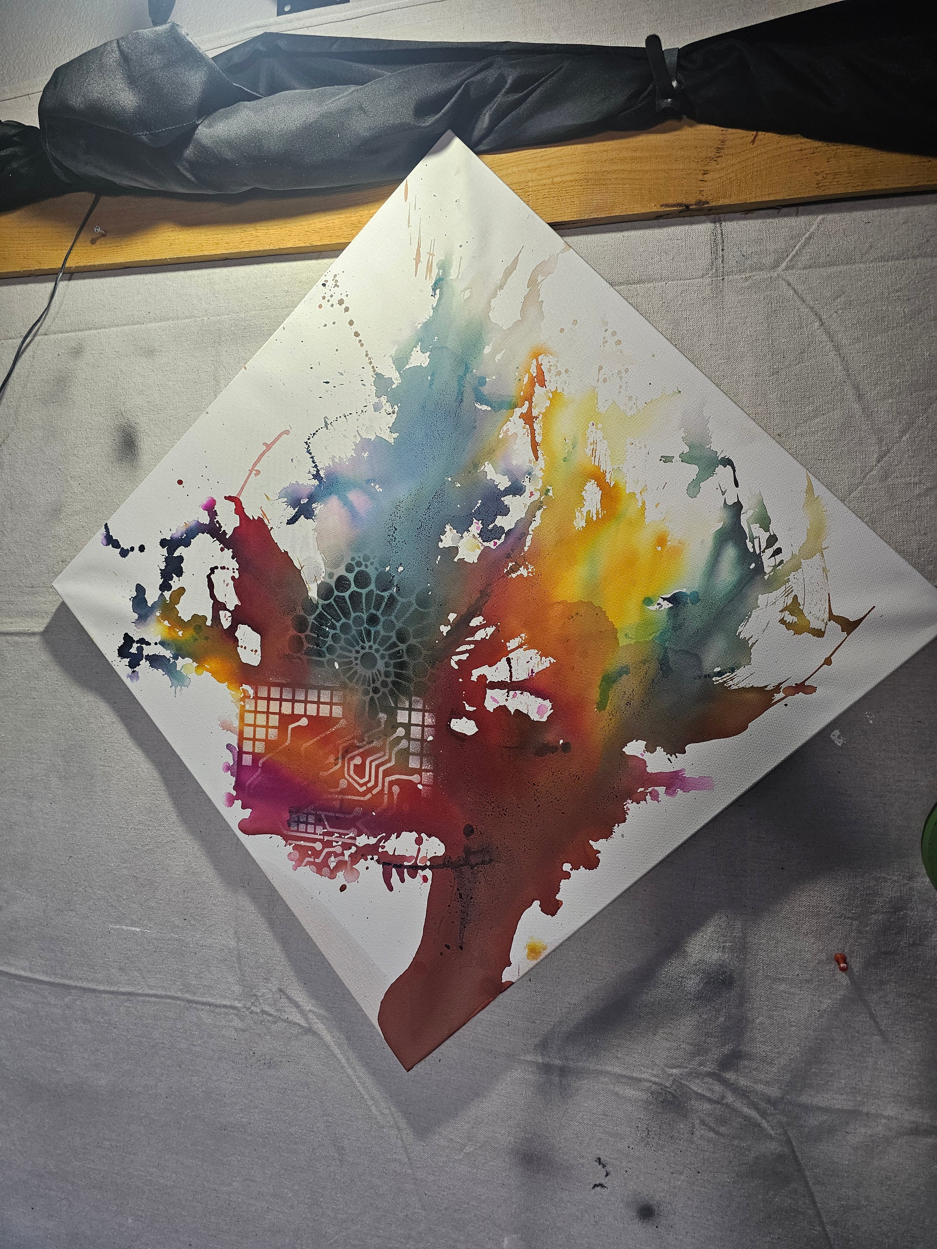 26.4 – Metro Plot (2026) | Original 24×24 Abstract Mixed Media Painting