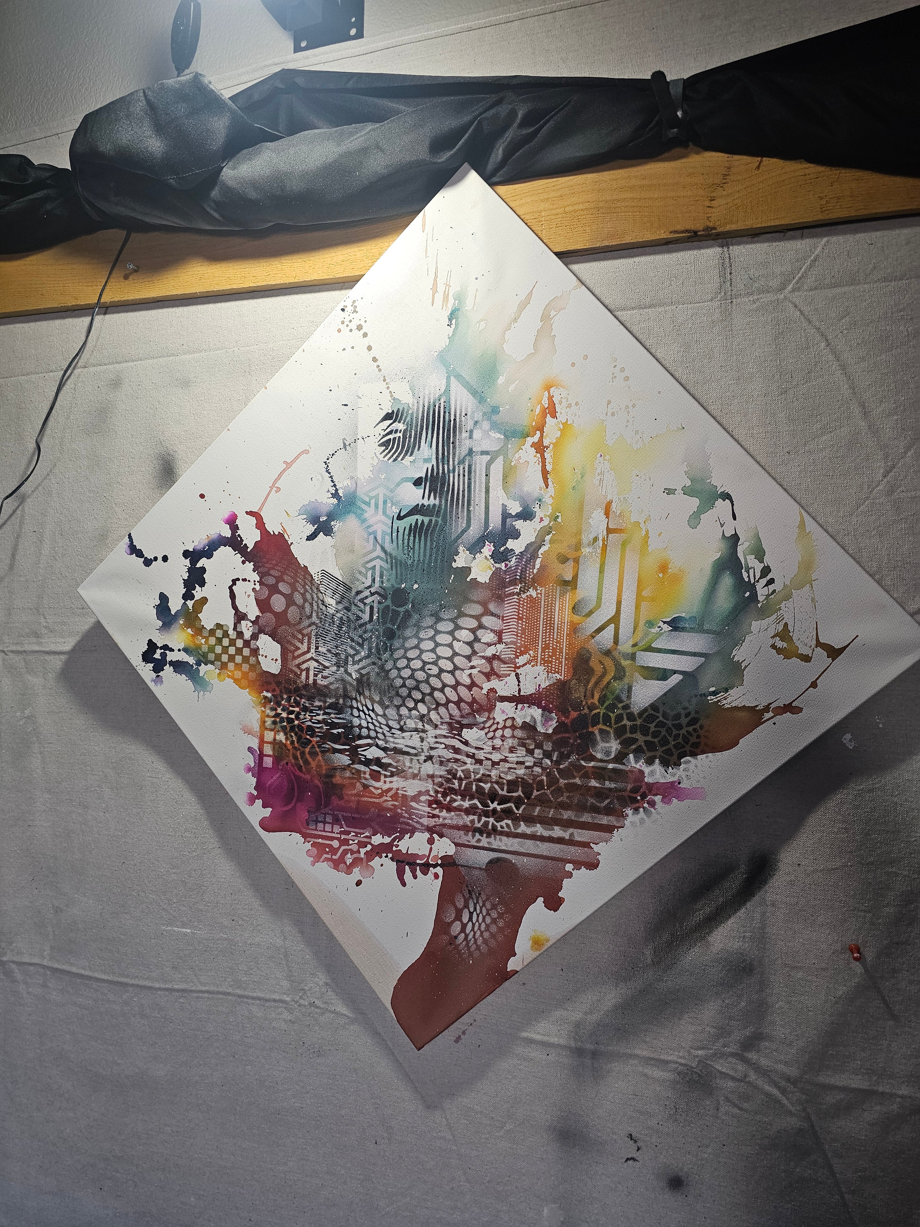 26.4 – Metro Plot (2026) | Original 24×24 Abstract Mixed Media Painting