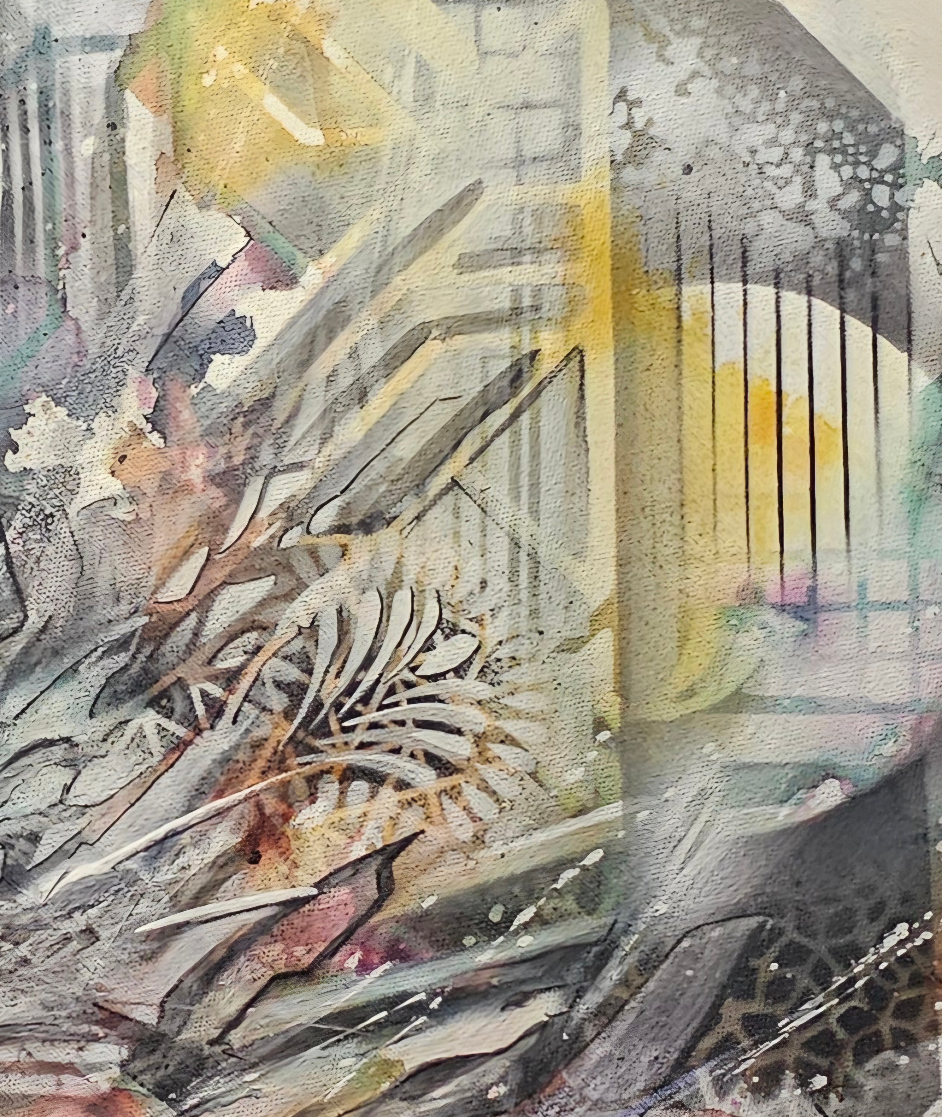 26.4 – Metro Plot (2026) | Original 24×24 Abstract Mixed Media Painting