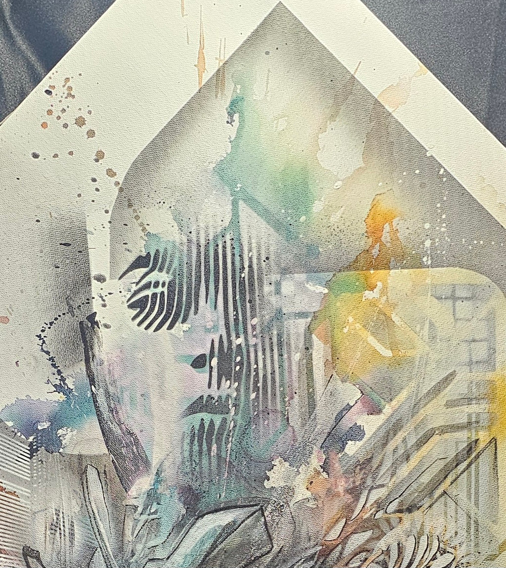 26.4 – Metro Plot (2026) | Original 24×24 Abstract Mixed Media Painting