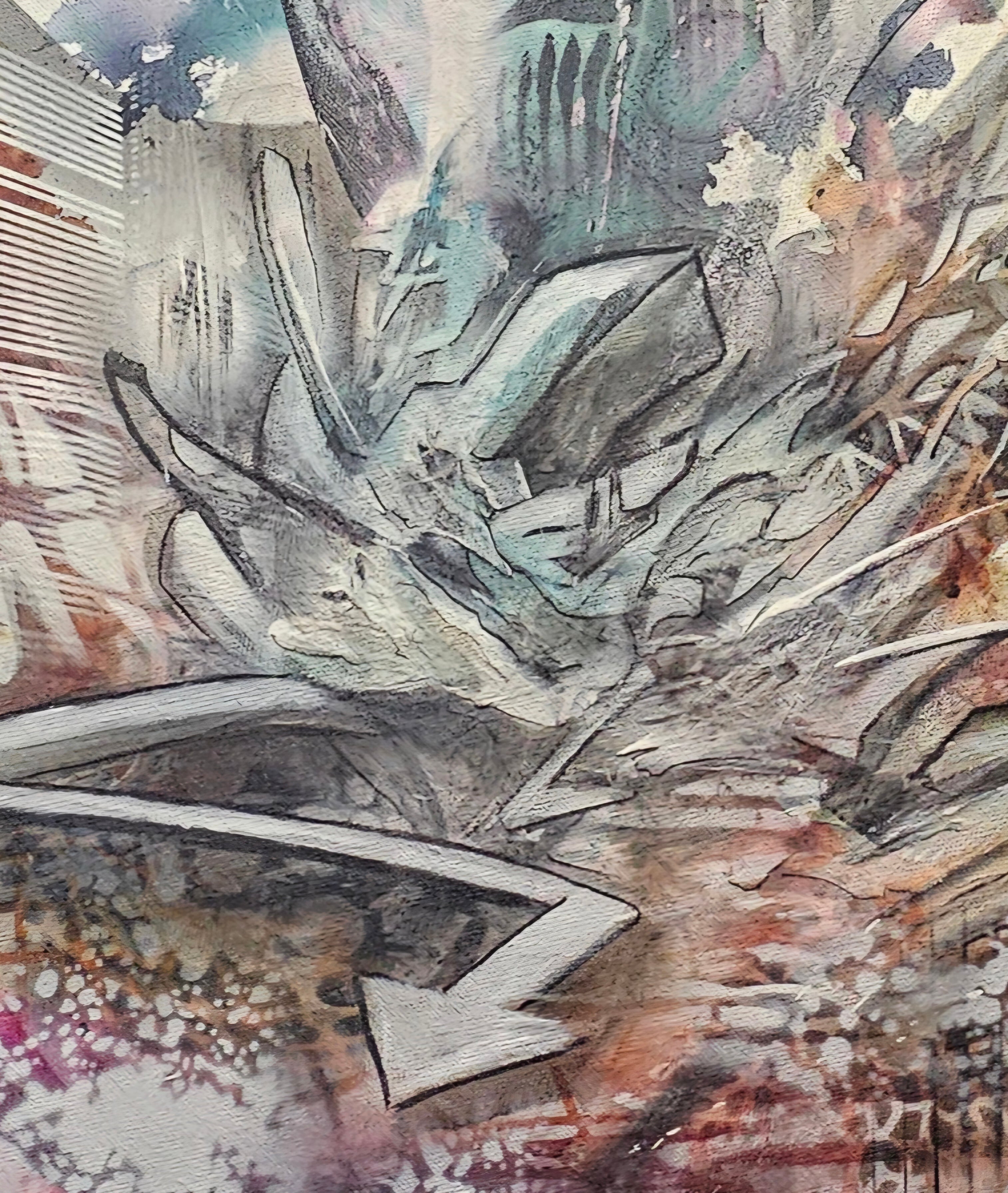 26.4 – Metro Plot (2026) | Original 24×24 Abstract Mixed Media Painting