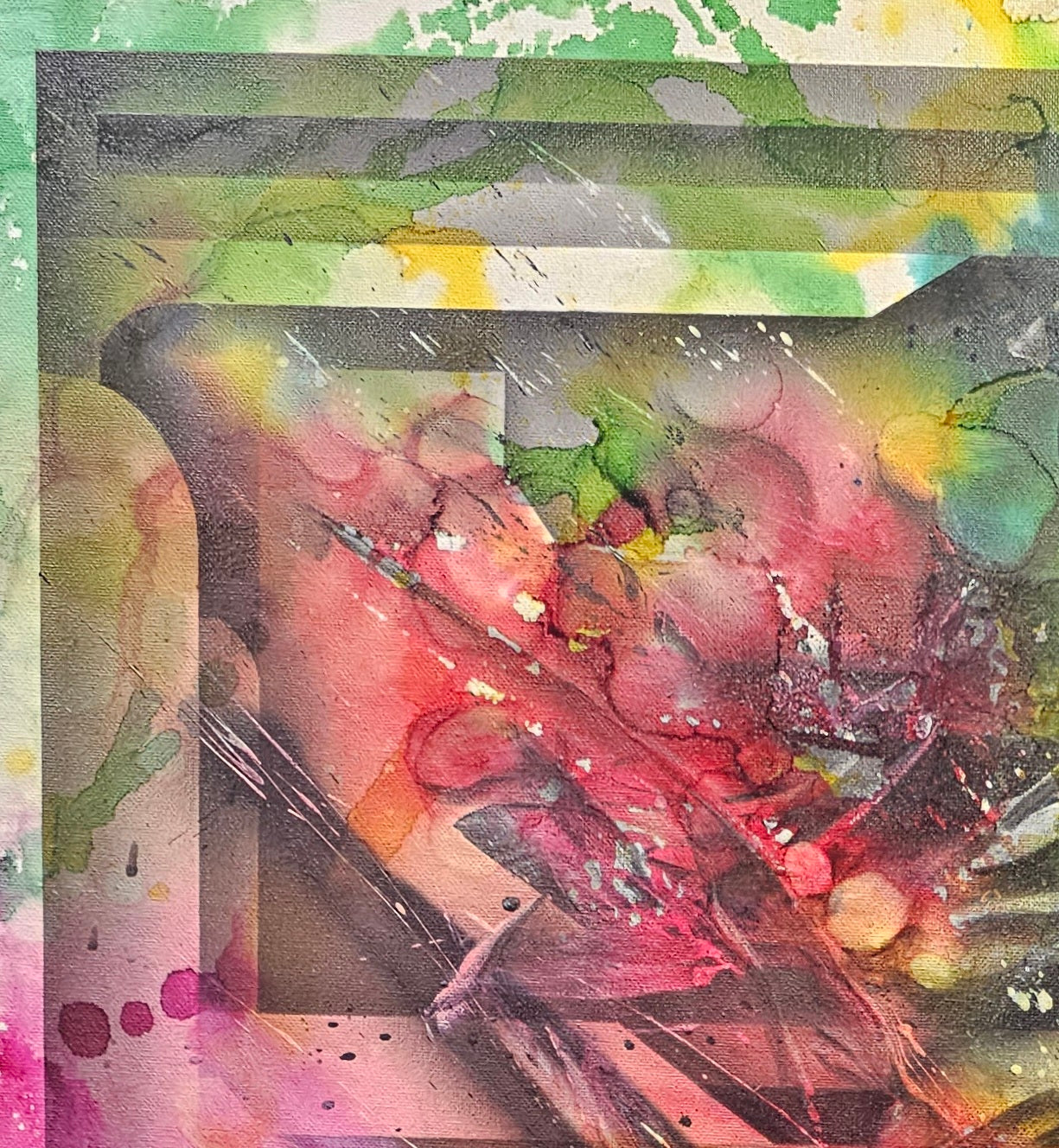 Swamp Gas Fever (2025) | Original 24×36 Abstract Mixed Media Painting