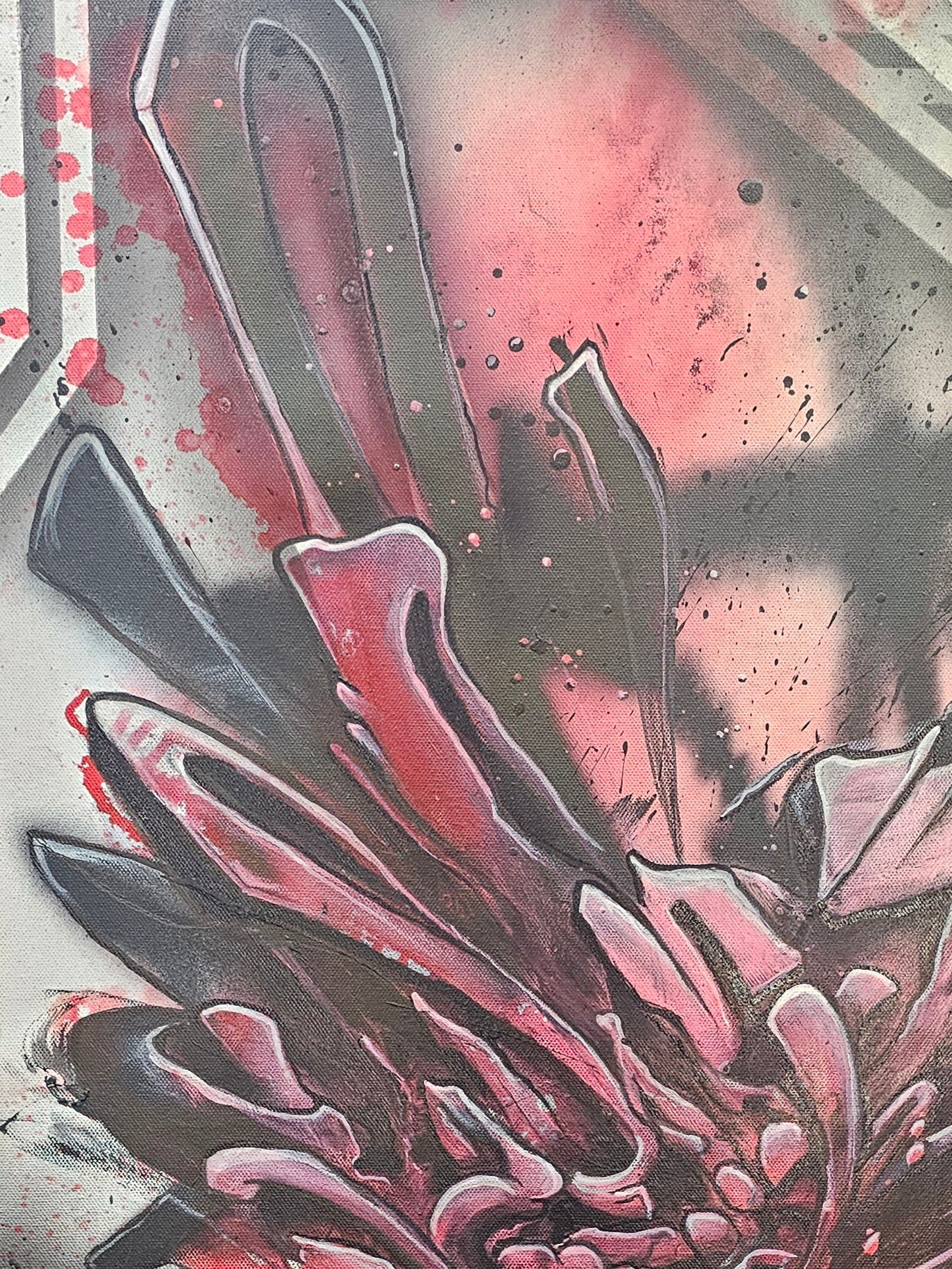 Red 40 (2024) | Original 20×36 Abstract Mixed Media Painting