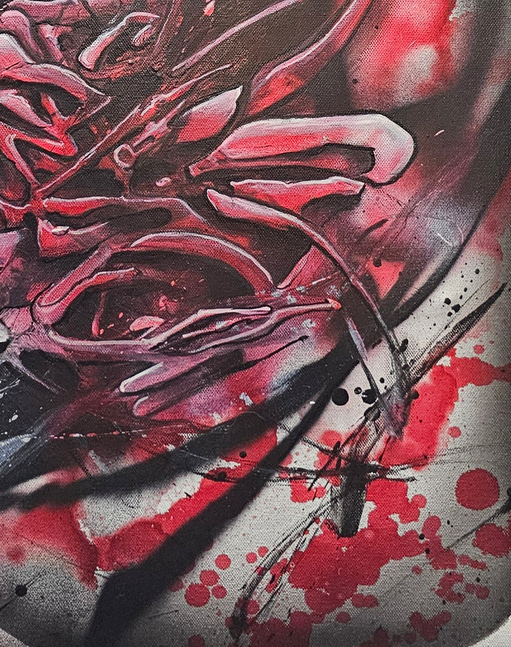 Red 40 (2024) | Original 20×36 Abstract Mixed Media Painting