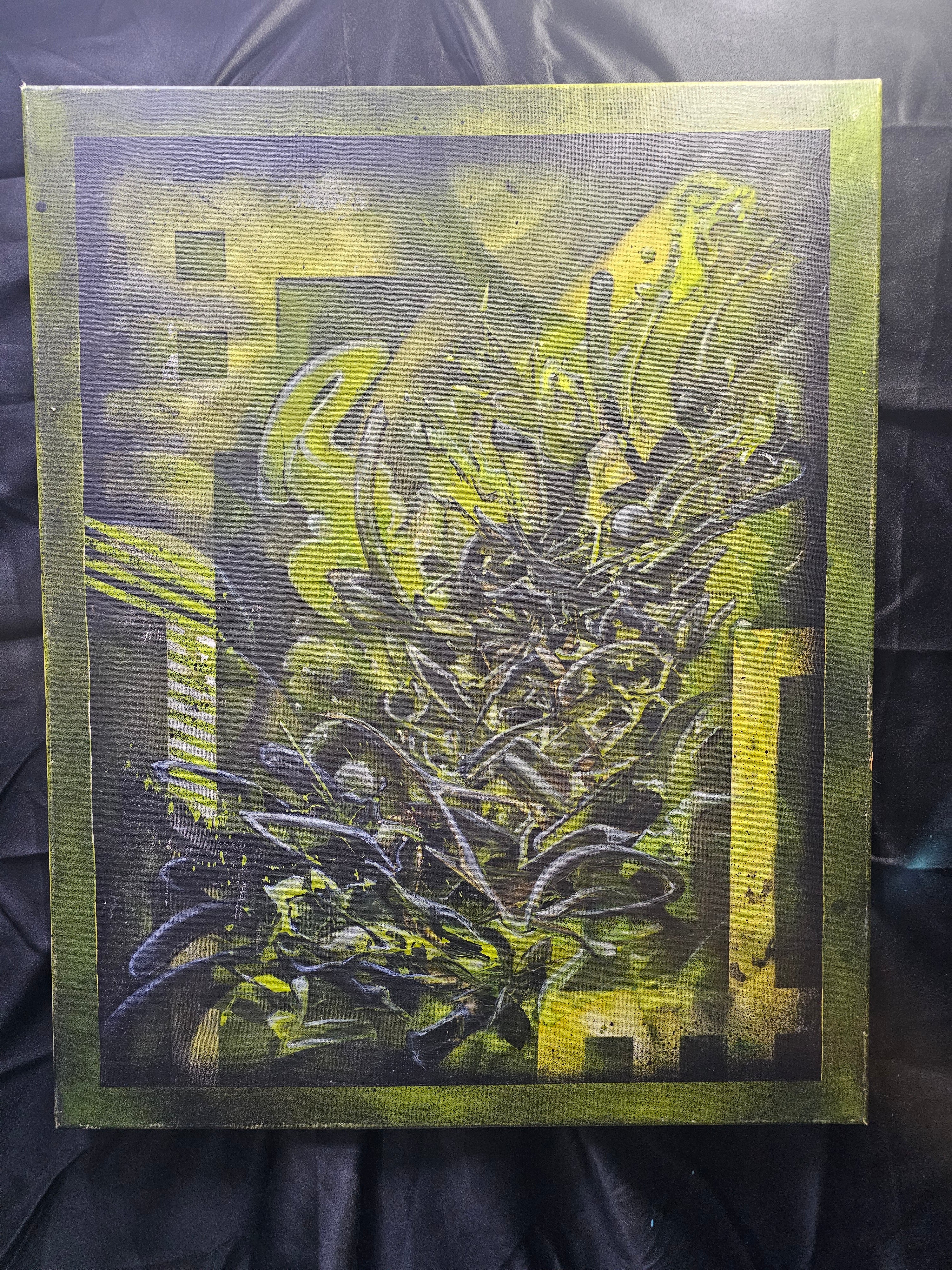 Geiger (2021) | Original 24×30 Abstract Mixed Media Painting