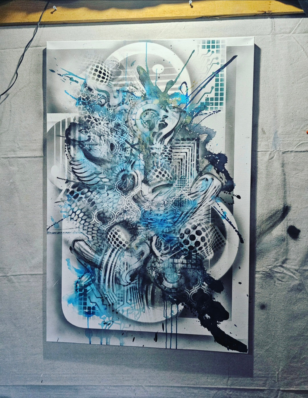 26.5 – Stoic Intrusion (2026) | Original 24×36 Abstract Mixed Media Painting