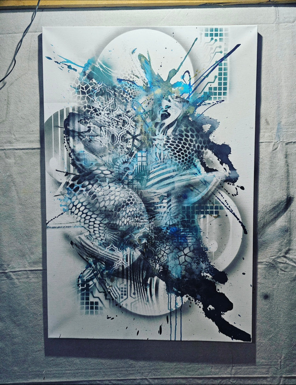 26.5 – Stoic Intrusion (2026) | Original 24×36 Abstract Mixed Media Painting