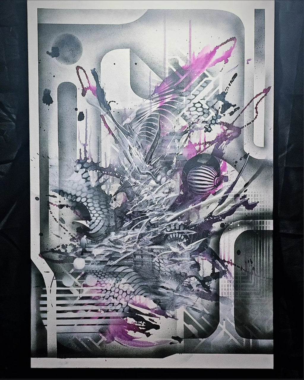 26.1 – Tumbler (2026) | Original 24×36 Abstract Mixed Media Painting