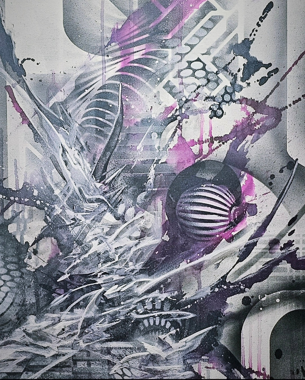 26.1 – Tumbler (2026) | Original 24×36 Abstract Mixed Media Painting